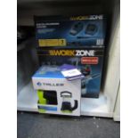 Work Zone Soldering Station, Airless Sprayer and Taller LED Lantern