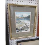 Water Colour of Lake signed Jim Ridout in Frame (12cm x 17cm)