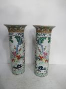 A Pair of Chinese Painted Vases (30cm)