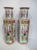 A Pair of Chinese Painted Vases (46cm high)