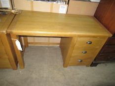 Single Pedestal Three Drawer Desk