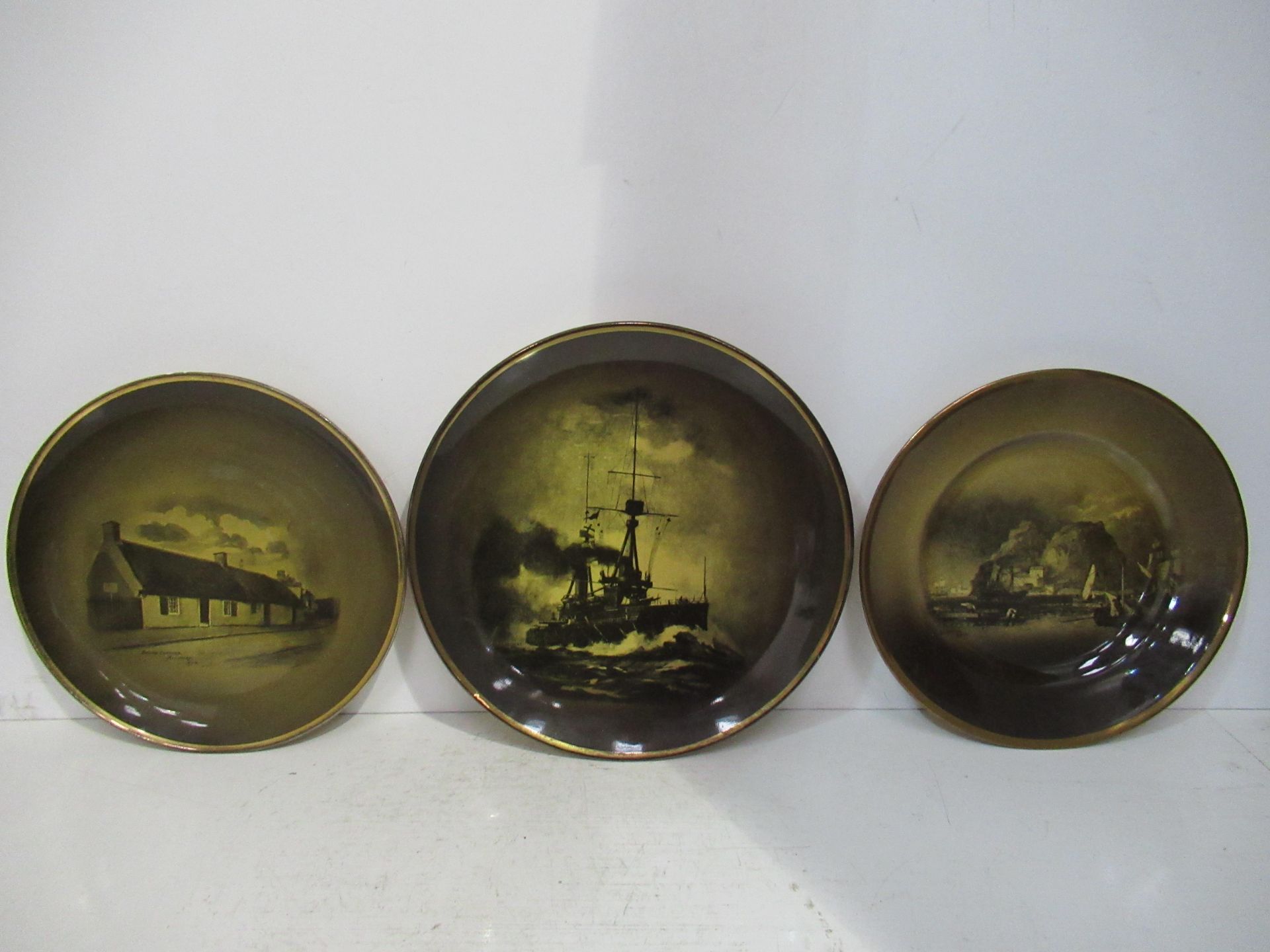 3 x Royal Vistas Ware Display Plates (25.5cm/22.5cm/22.5cm dia)