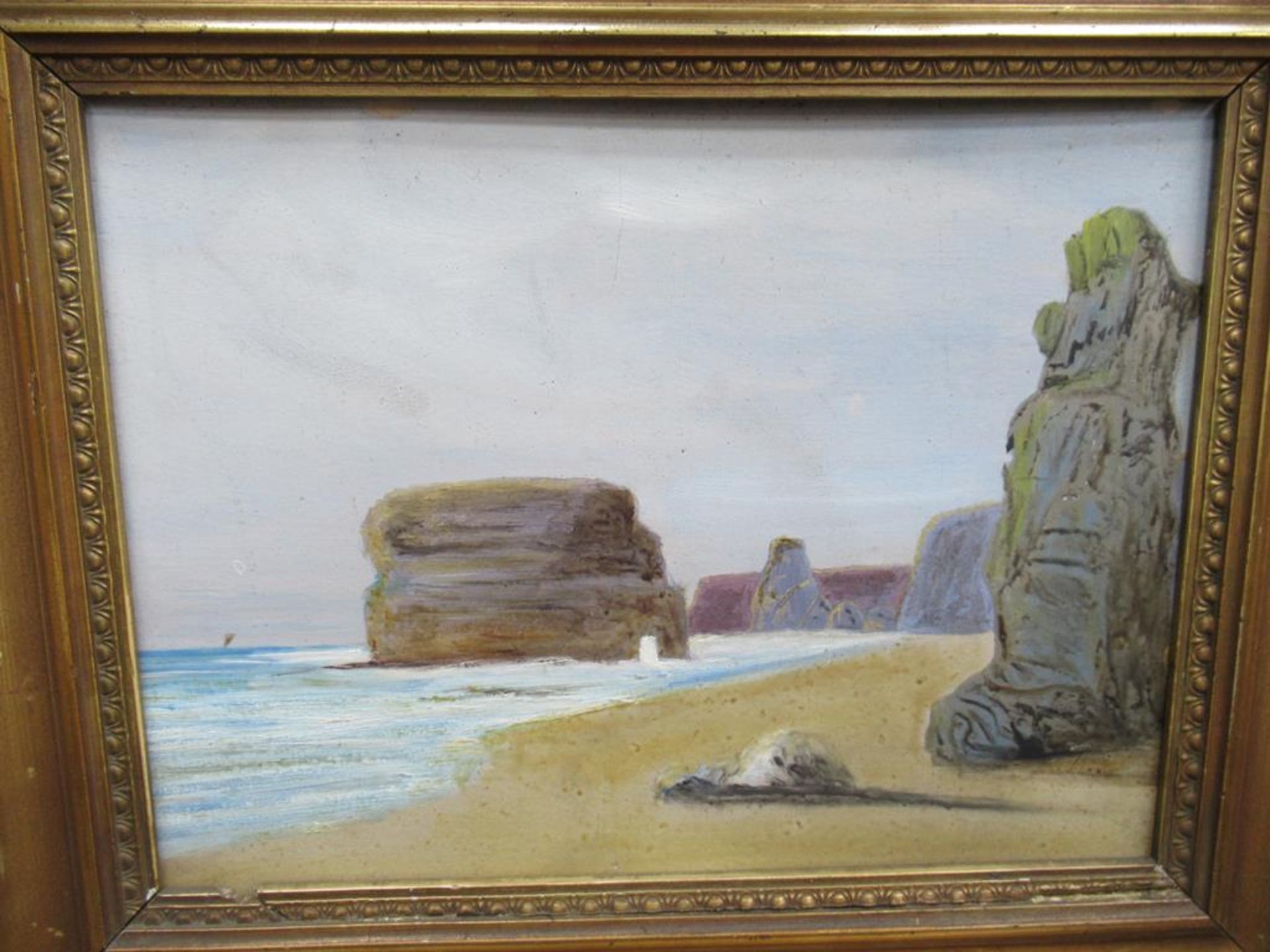 Three Oil on Boards (2x Coastal, 1 x Castle) Signed A.W (largest 22cm x 30cm) - Image 8 of 8