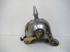 German Prussian Reproduction Helmet with Stand