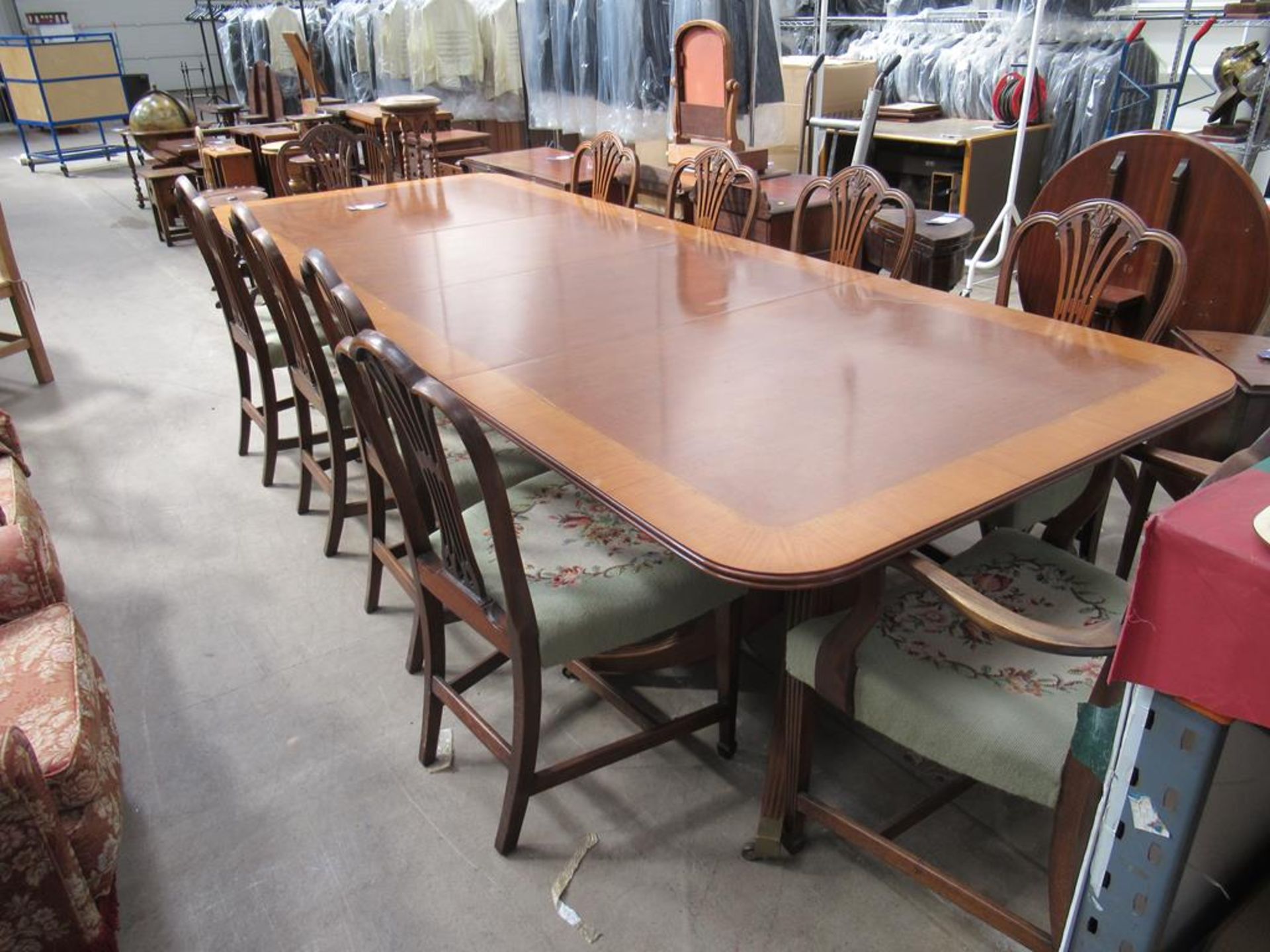 A set of Ten Sheraton Style Dining Chairs together with a Regency Style Mahogany Dining Table Compri - Image 2 of 9