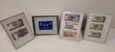 4 x Framed British Currency (including Scottish No