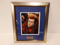 Signed Mel Gibson Braveheart Photo with Certificat