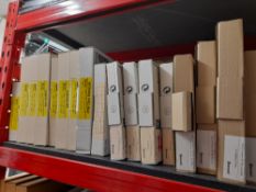 Large quantity of Starrett saw blades to shelf (Shelving not included)