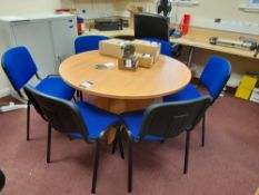 Circular Meeting Table and 5 Meeting Chairs