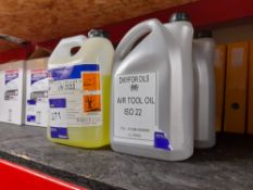 2 FUCHS Eco cool stabiliser and 2 Air tool oil (Shelving not included)