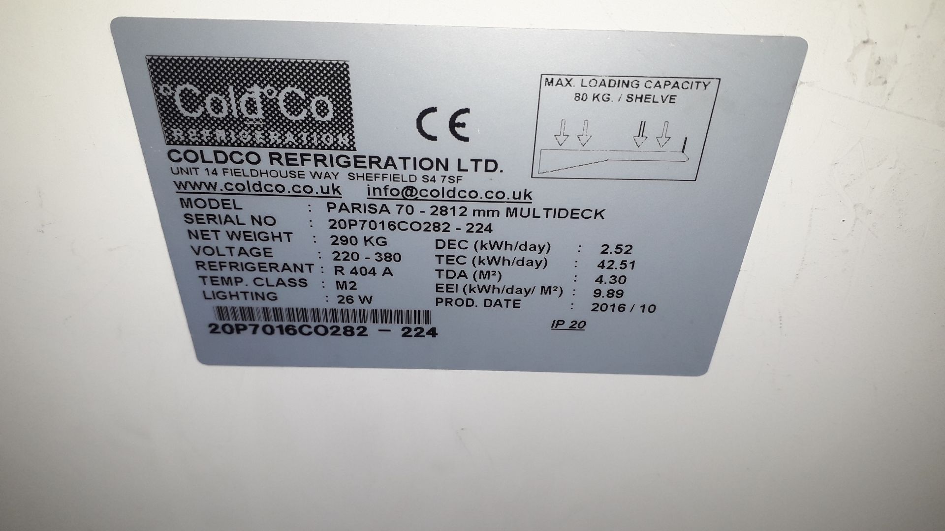 ColdCo Parisa 70 - 2,812mm multideck chiller (Oct - Image 4 of 4