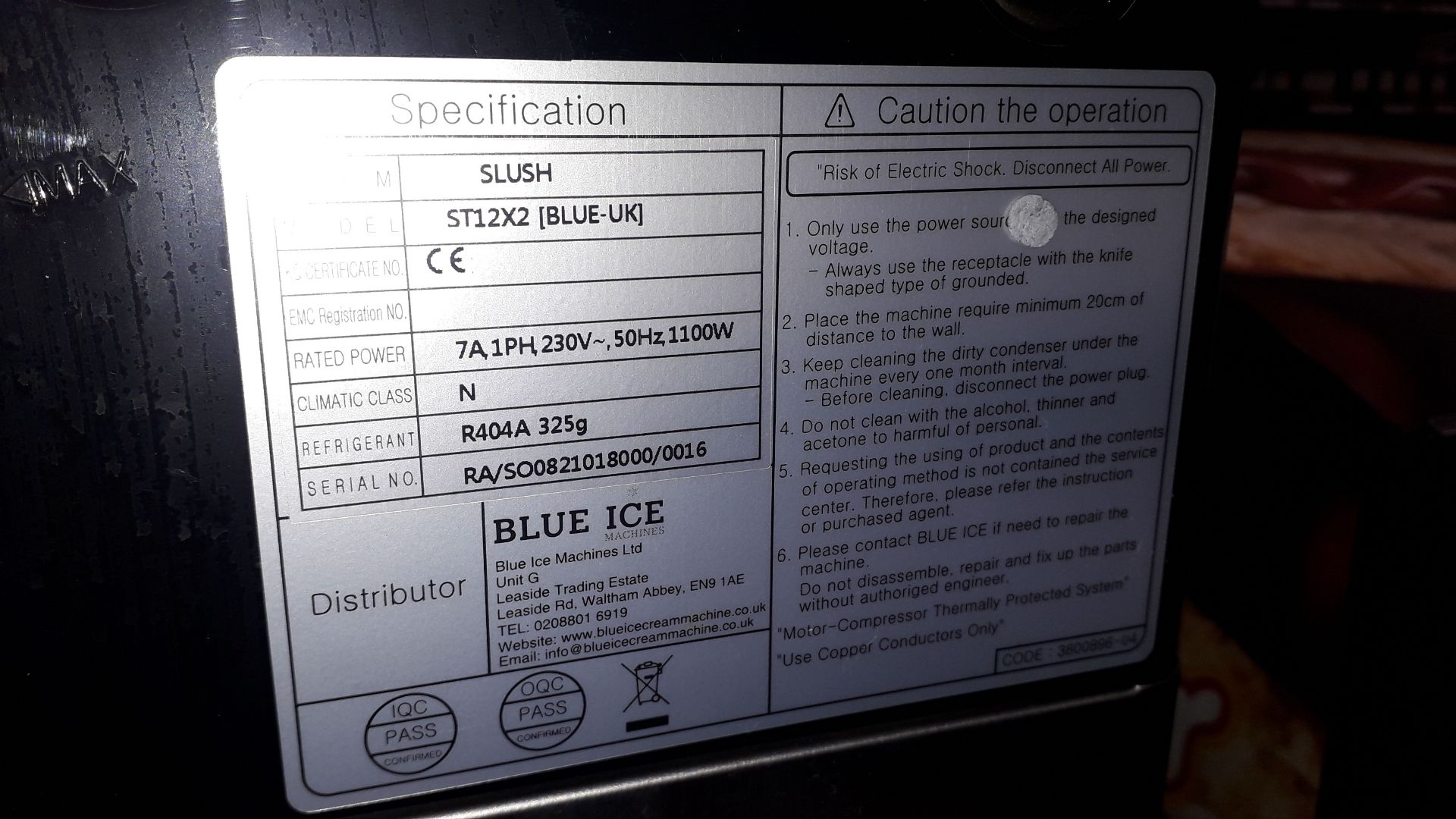 Blue Ice ST12X2 commercial twin barrel slush machi - Image 4 of 4