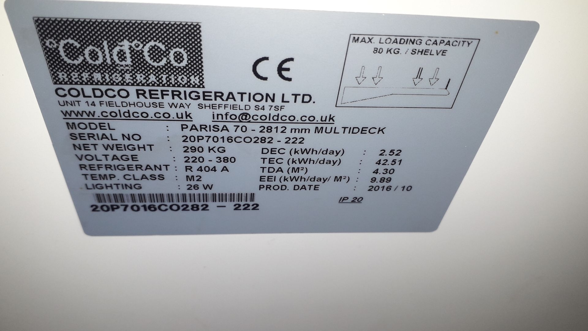 ColdCo Parisa 70 - 2,812mm multideck chiller (Oct - Image 4 of 4