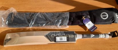 Addidas XT Grey 5.0 Cricket Bat Size 6 with Toe Protector and Bag Cover Rrp. £79.99