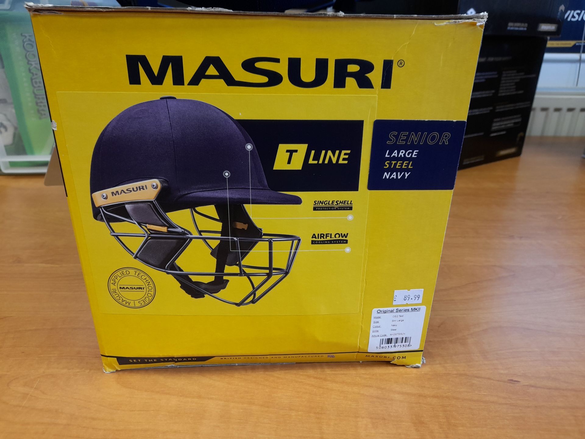Masuri T Line Original Series MKII Test Helmet with Steel Grill, Size Senior Large, Box, Rrp. £89. - Image 3 of 4