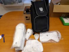 Ganador Childs Cricket Protection Kit to include Batting Pads, Forearm Protector, Box etc. to hold