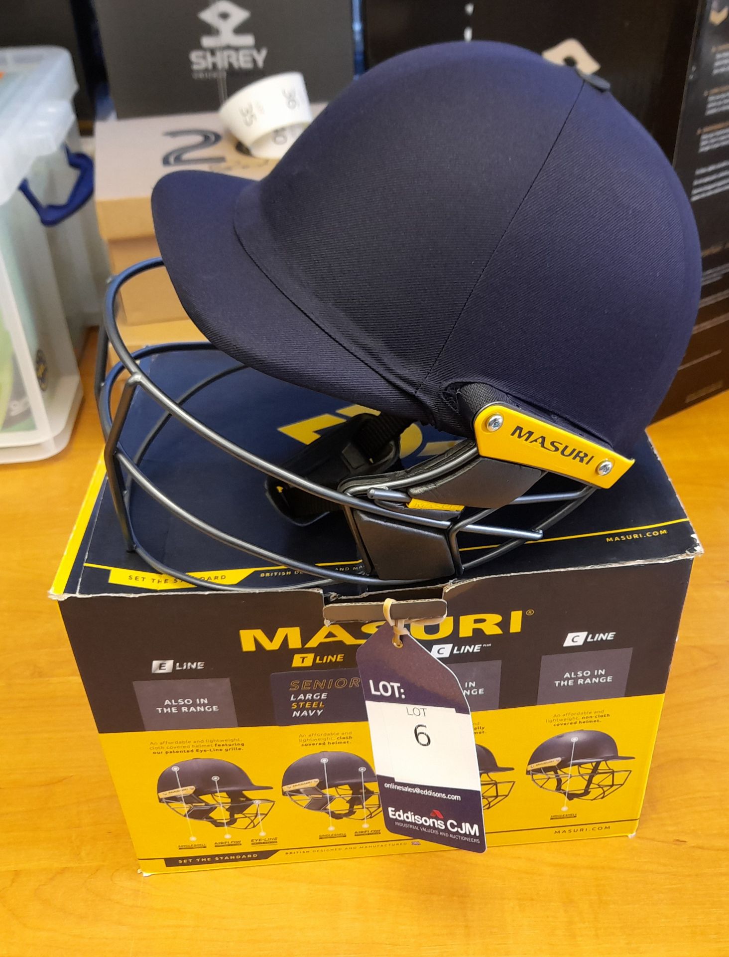 Masuri T Line Original Series MKII Test Helmet with Steel Grill, Size Senior Large, Box, Rrp. £89.