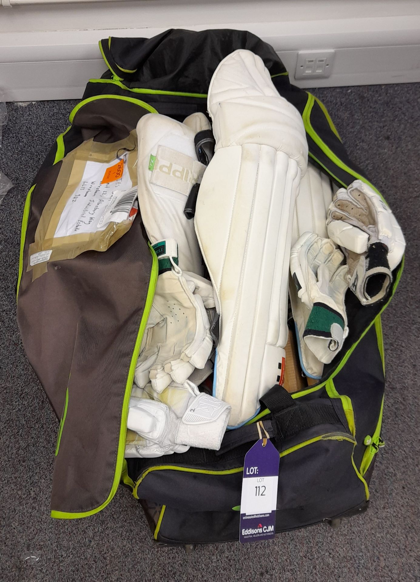 Cricket Hold All to contain Various Cricket Equipment including Helmet, Gloves, Pads, Body