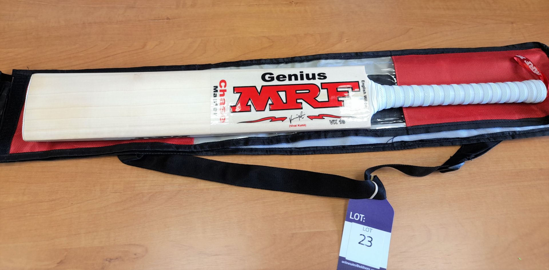 MRF Genius Chase Master VK18 Cricket Bat Size 4 with Toe Protector and MRF Bat Cover - Image 2 of 3