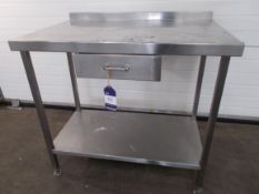 Stainlees Steel Two Tier Bench with Drawer (1000 x700mm)