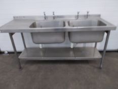 Stainless Steel Twin Deepwell sink Unit (1800 x 650mm)
