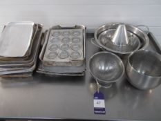 Quantity of Various Oven Trays and Colanders