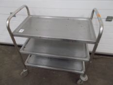 Stainless Steel Mobile 3 Tiered Trolley