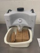 Portable hand washing sink that is temperature controlled for hot or cold.