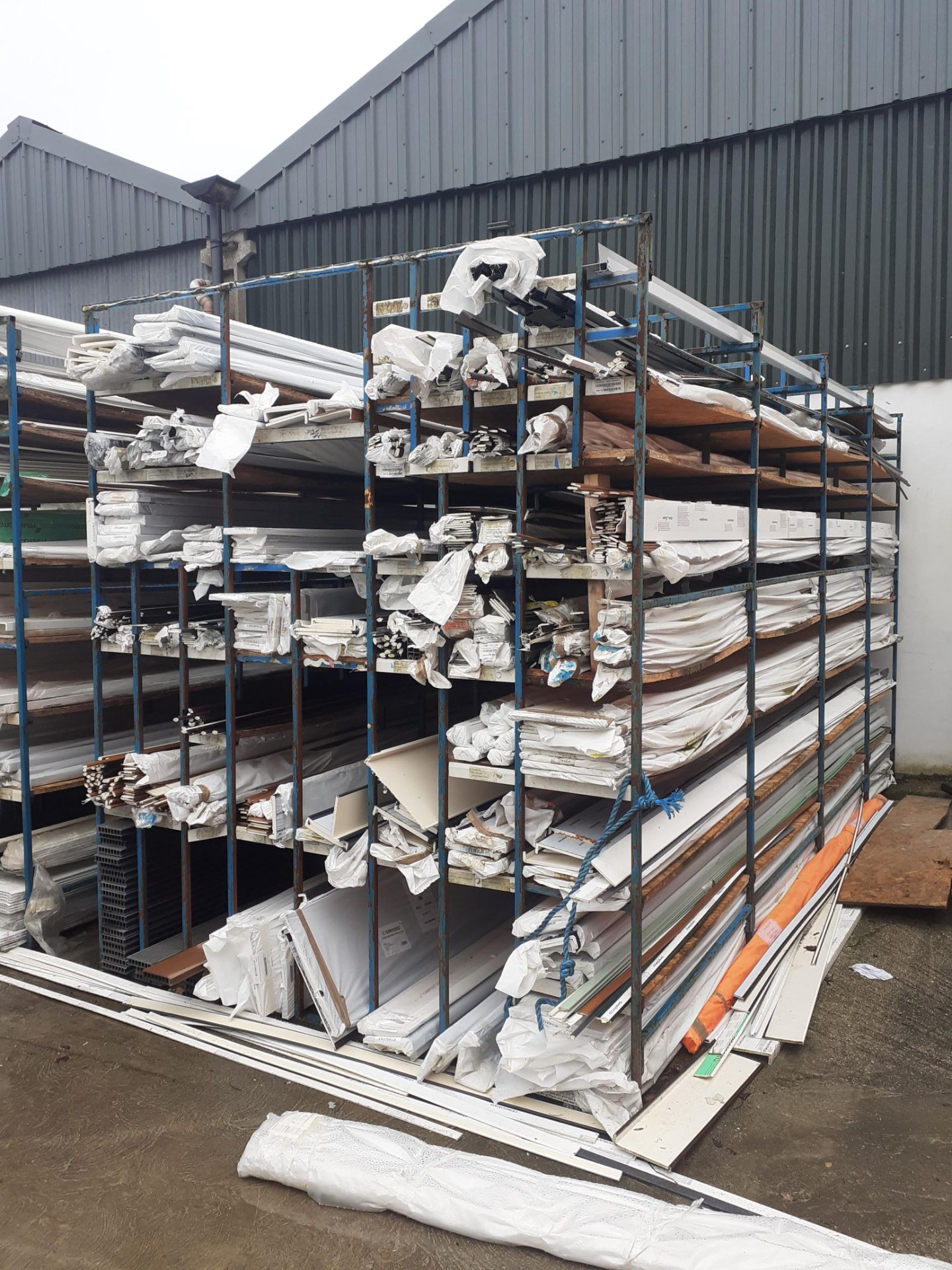 Steel Rack & Contents of Deeplas & Freeform UPVC Trim location Stone Building, Newport Industrial