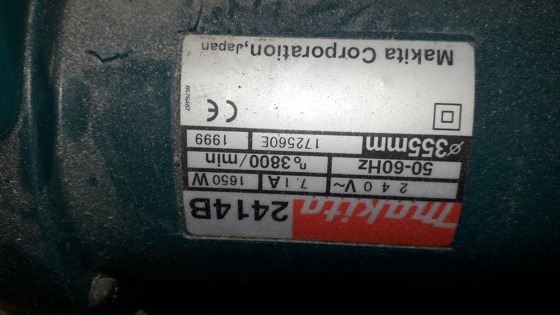 Makita 2414b 355mm Metal Cut Off Chop Saw (1999) S/N 172560E - Image 3 of 3