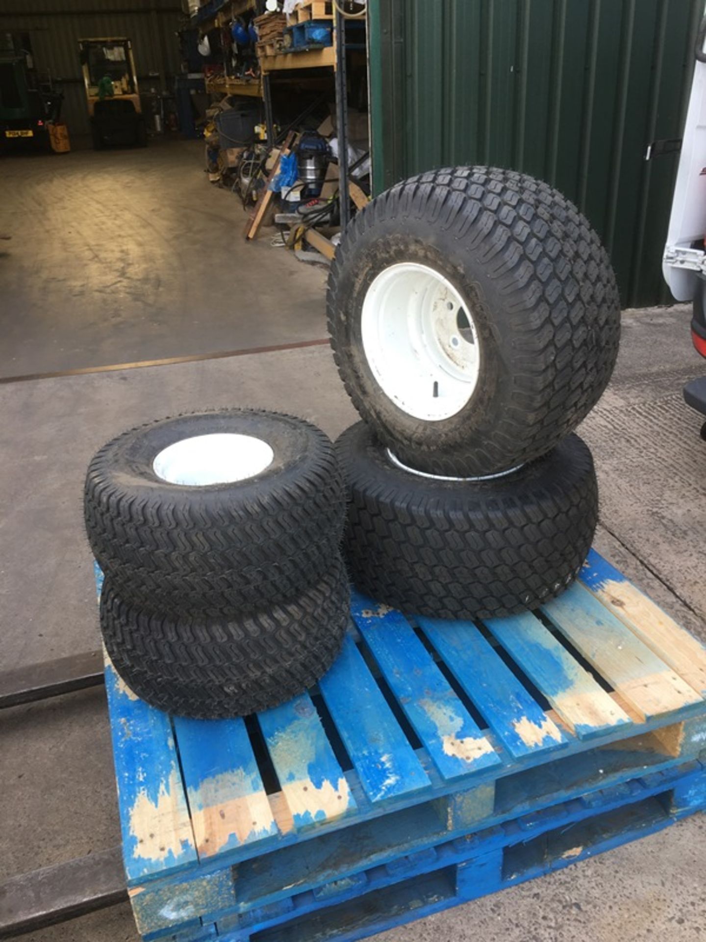 4 brand new Lawnmower Tyres on new rims ready to fit