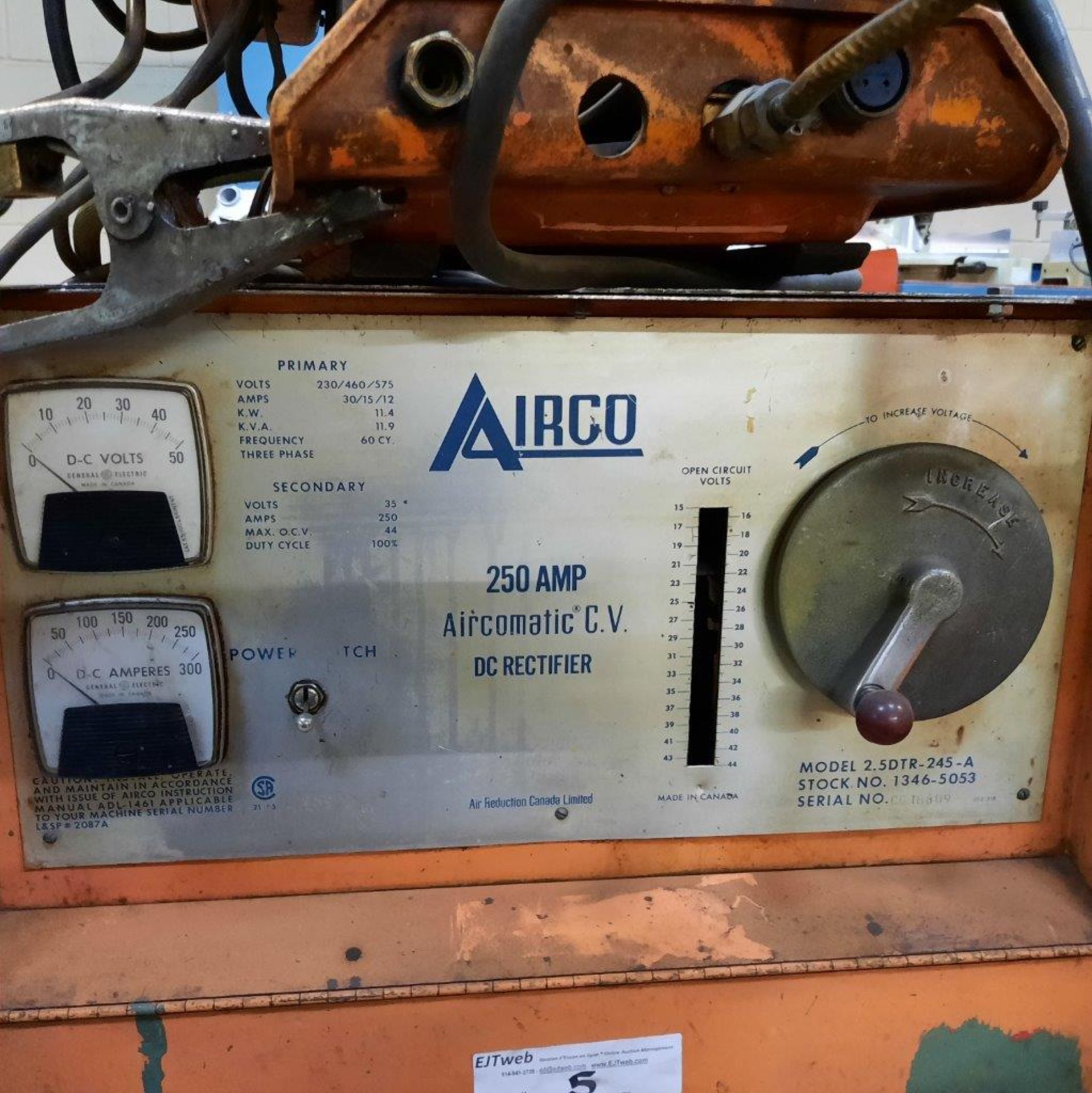 AIRCO Welding Machine, mod: 2.5 DTR (specs. via photo) - Image 2 of 13