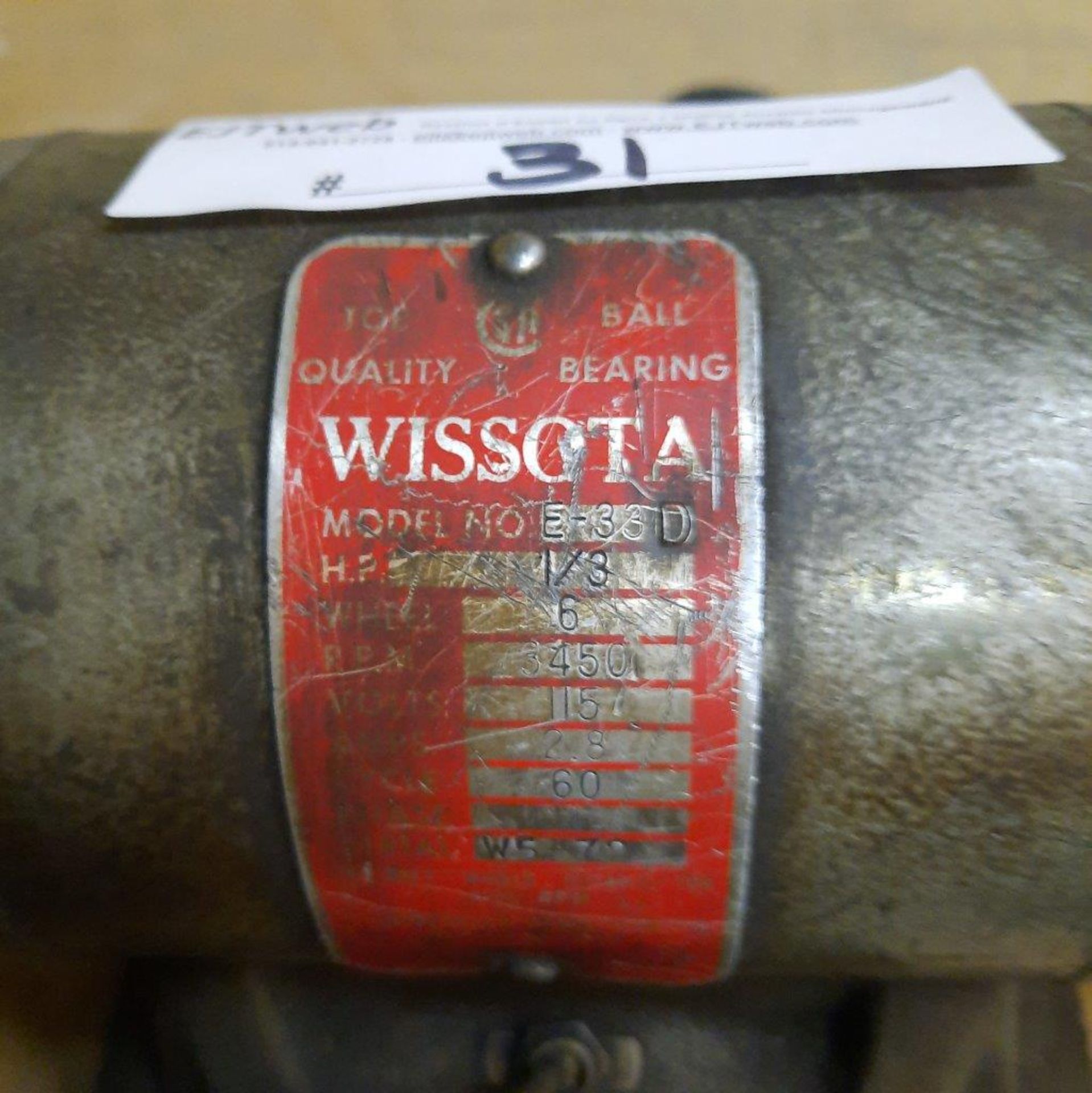 WISSOTA Bench Grinder, 110 V. - Image 2 of 2