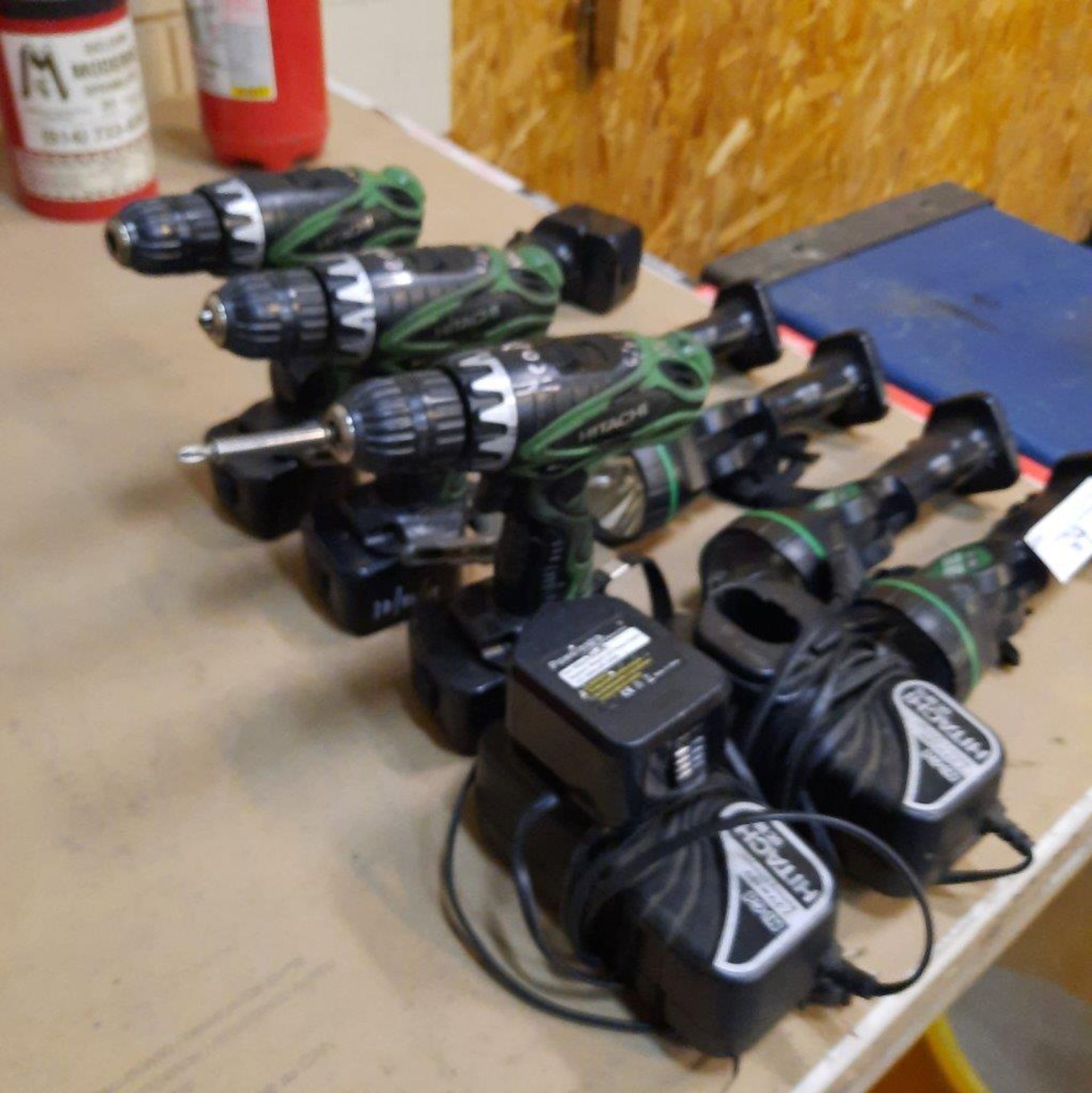 LOT: HITACHI Cordless Tools (3 Drills, 4 Lights, 2 Chargers, 5 Batteries) - Image 3 of 3