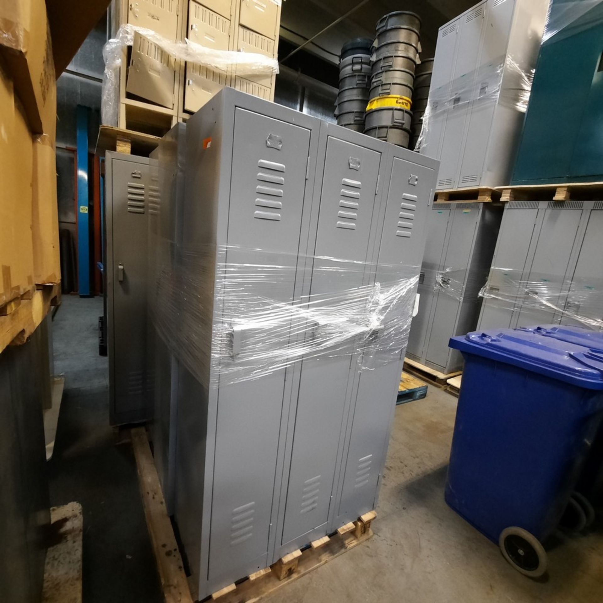 3-Door Locker Sections (3 Sections wrapped on skid, ready to transport)