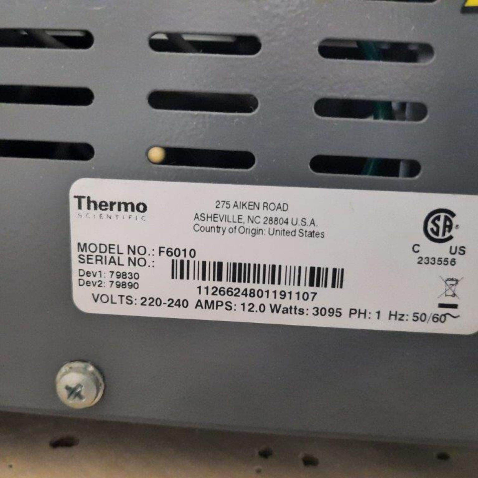 Thermo Scientific Oven, mod: F6010 (LIKE NEW!) - Image 4 of 5
