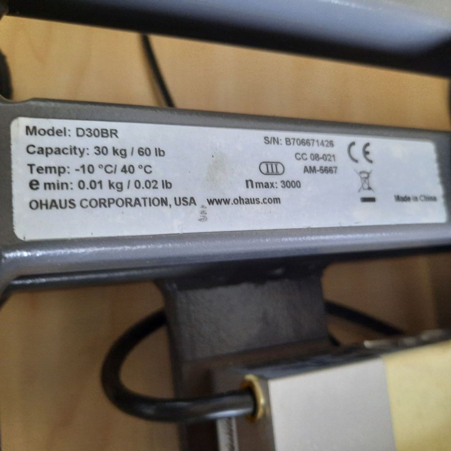 OHAUS DEFENDER Scale, mod: 3000, Calibrated & Perfect Condition - Image 6 of 6