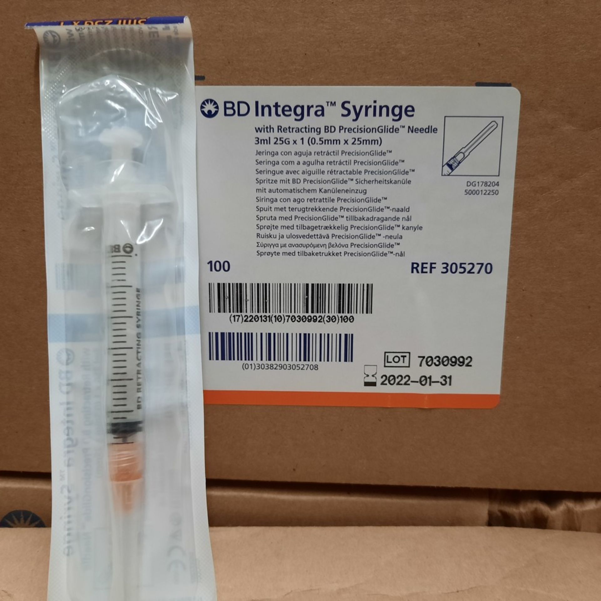 Boxes of INTEGRA Syringes, 3ML BD, (100 per Box) - Image 2 of 2