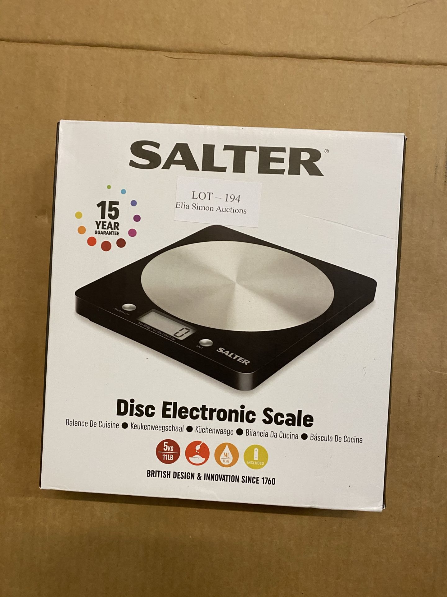 Salter Digital Kitchen Scale, As Seen on TV, Elegant Slim Design for Easy Storage, Electronic Cookin - Image 2 of 2