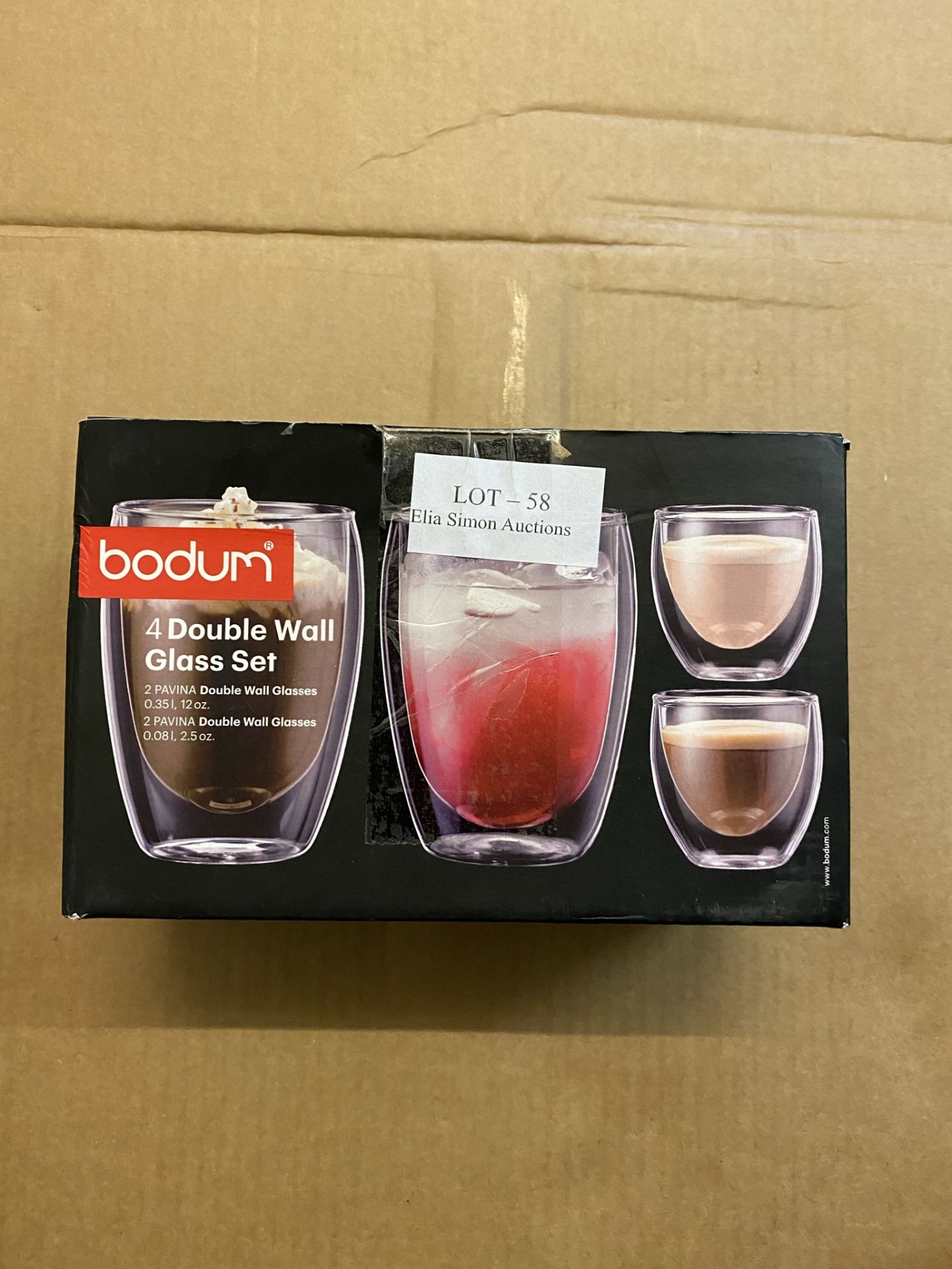 BODUM 4 DOUBLE WALL GLASS SET