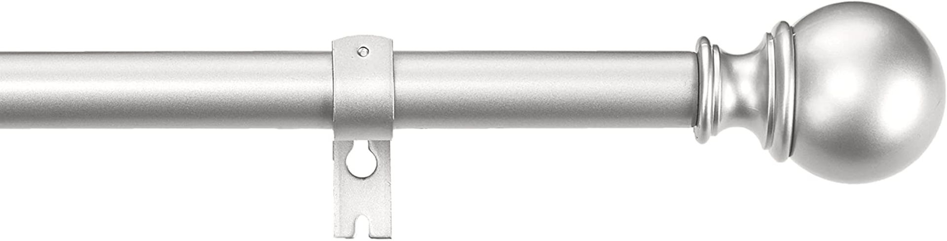 AmazonBasics curtain rod with round tail, 183 to 365.8 cm, nickel