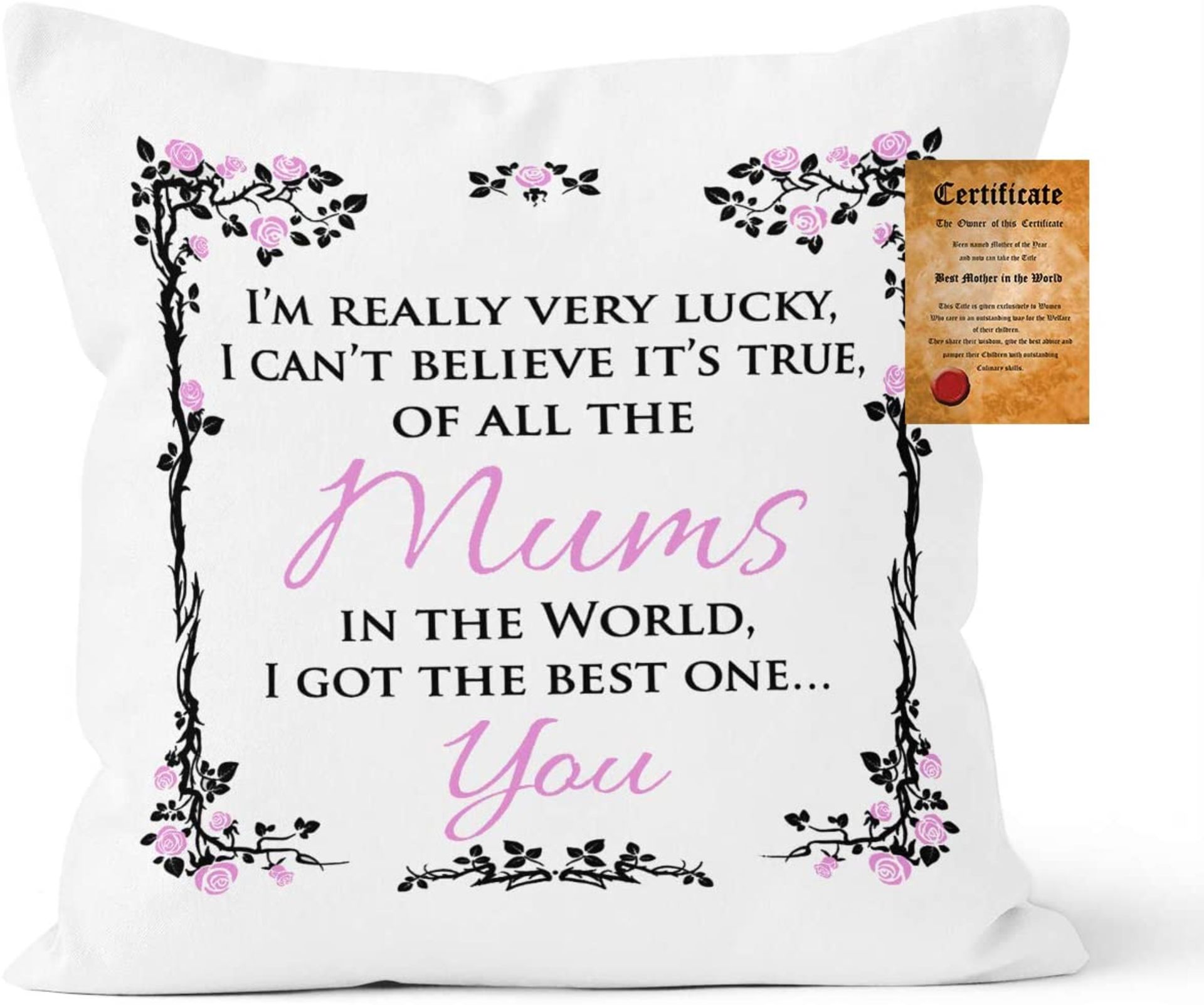 Mums Pillowcase Funny Novelty Gift, Cushion Cover Gift Of All The Mums In The World I Got The Best O