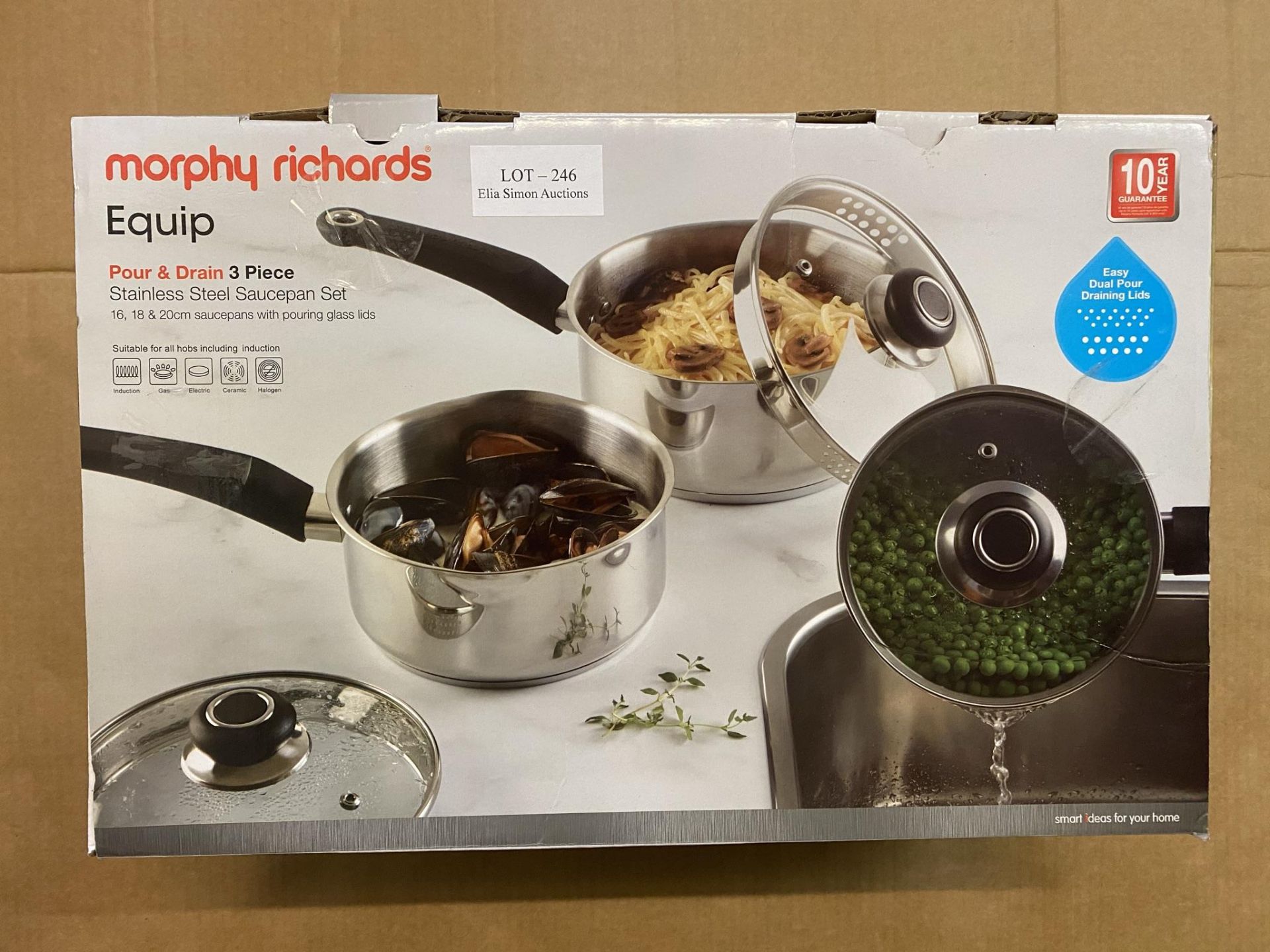 Morphy Richards Saucepans Sets With Lids, Stay Cool Handles, Themocore Technology, Stainless Steel P - Image 2 of 2