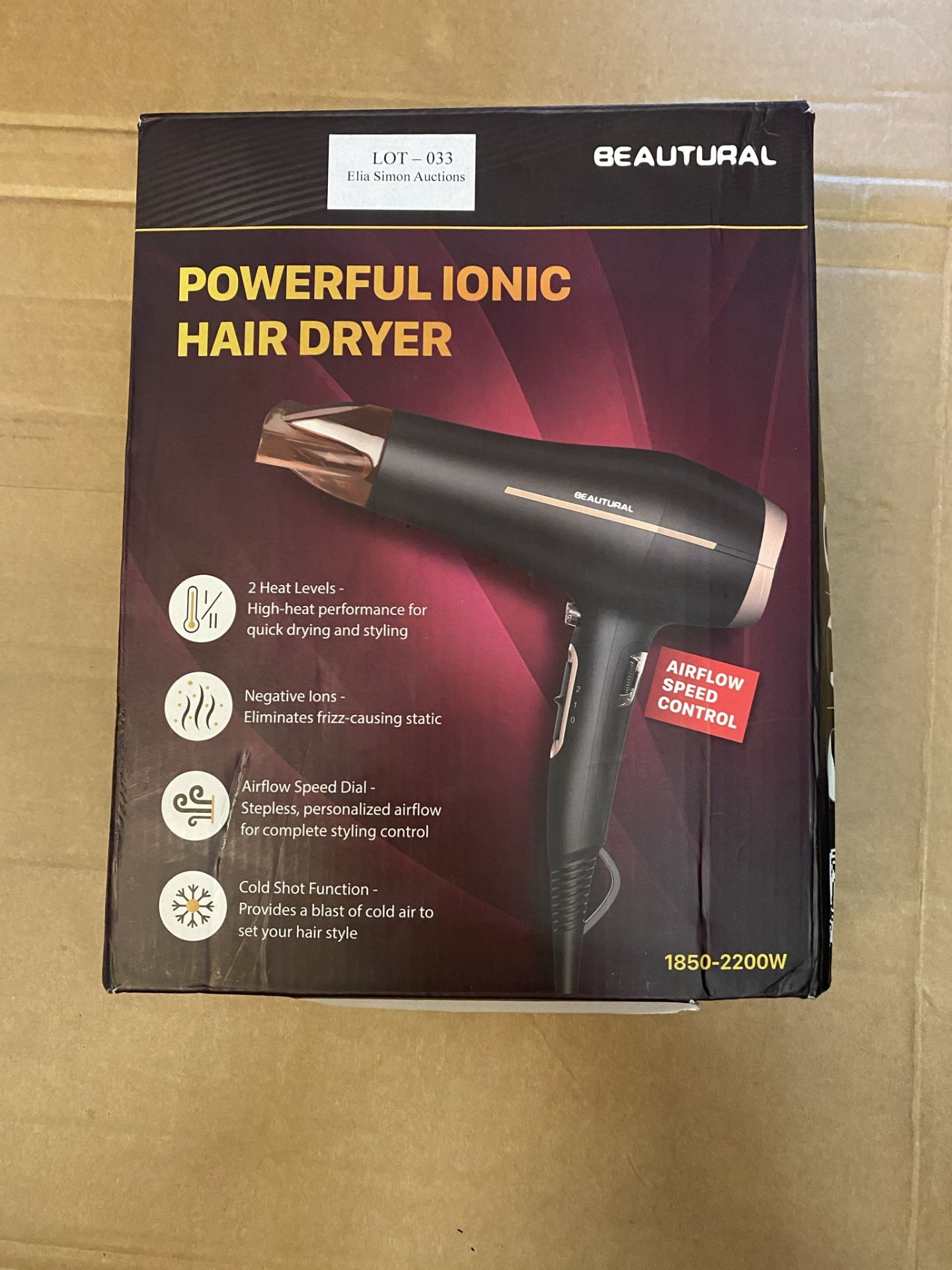 BEAUTURAL POWERFUL IONIC HAIR DRYER