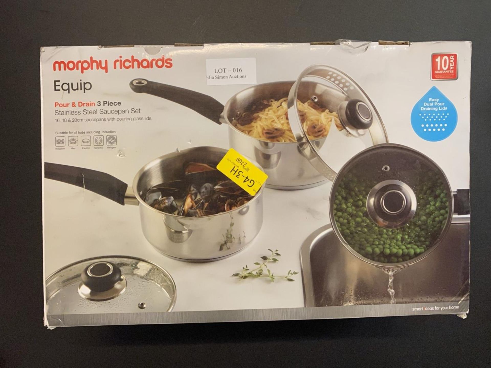 RRP £37 Morphy Richards Saucepans Sets With Lids, Stay Cool Handles, Themocore Technology, Stainless - Image 2 of 2