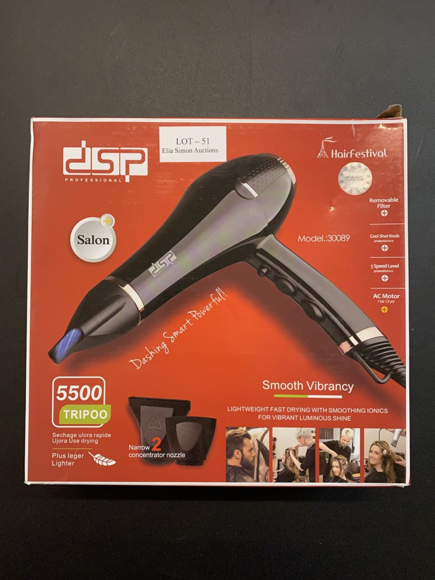 DSP Hair Dryer for Women AC Motor Lightweight HairDryer with Cold Shot Button Cable of 2.4m 2200W - Image 2 of 2