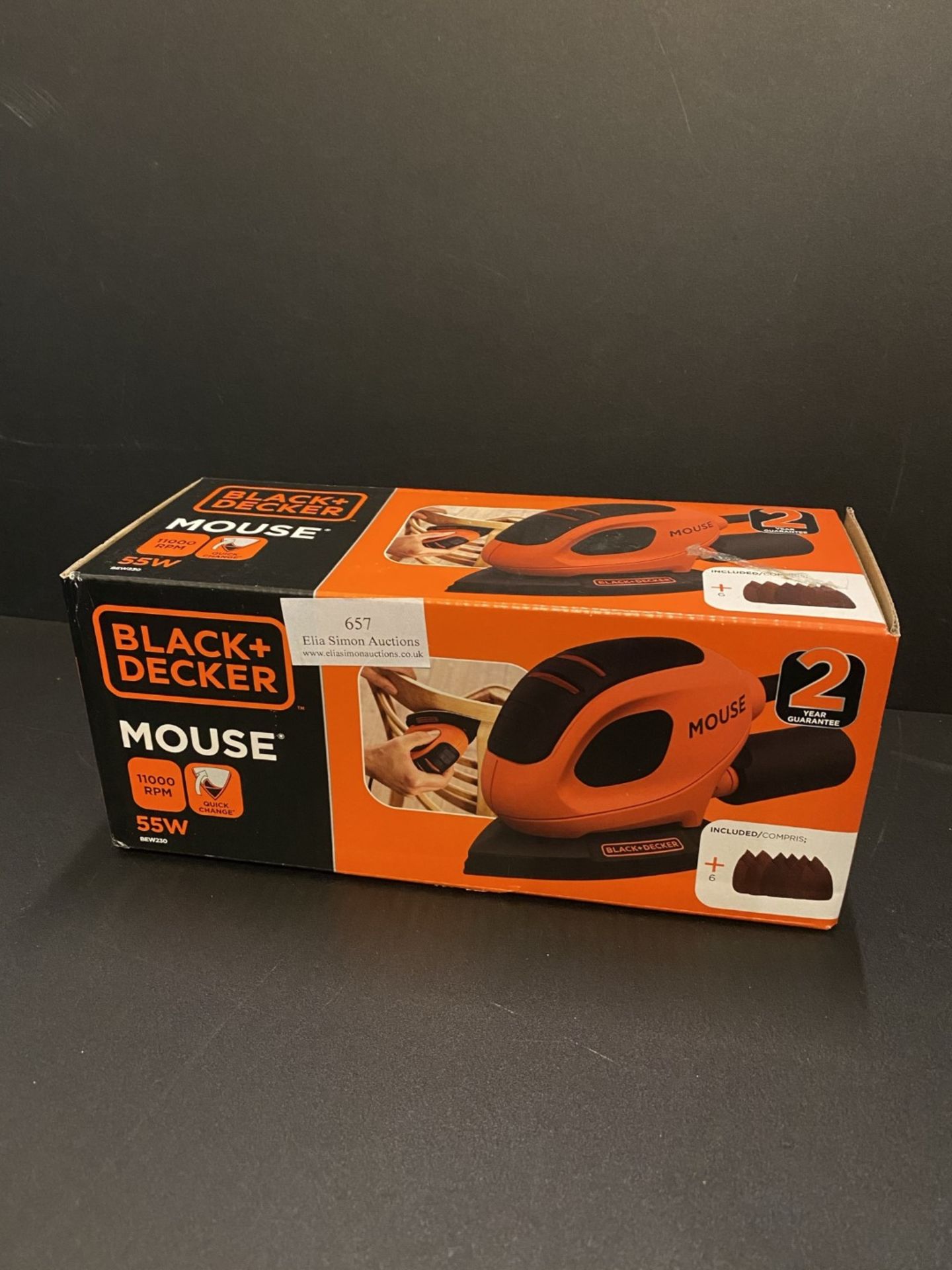 BLACK+DECKER 55 W Detail Mouse Electric Sander with 6 Sanding Sheets, BEW230-GB - Image 2 of 2
