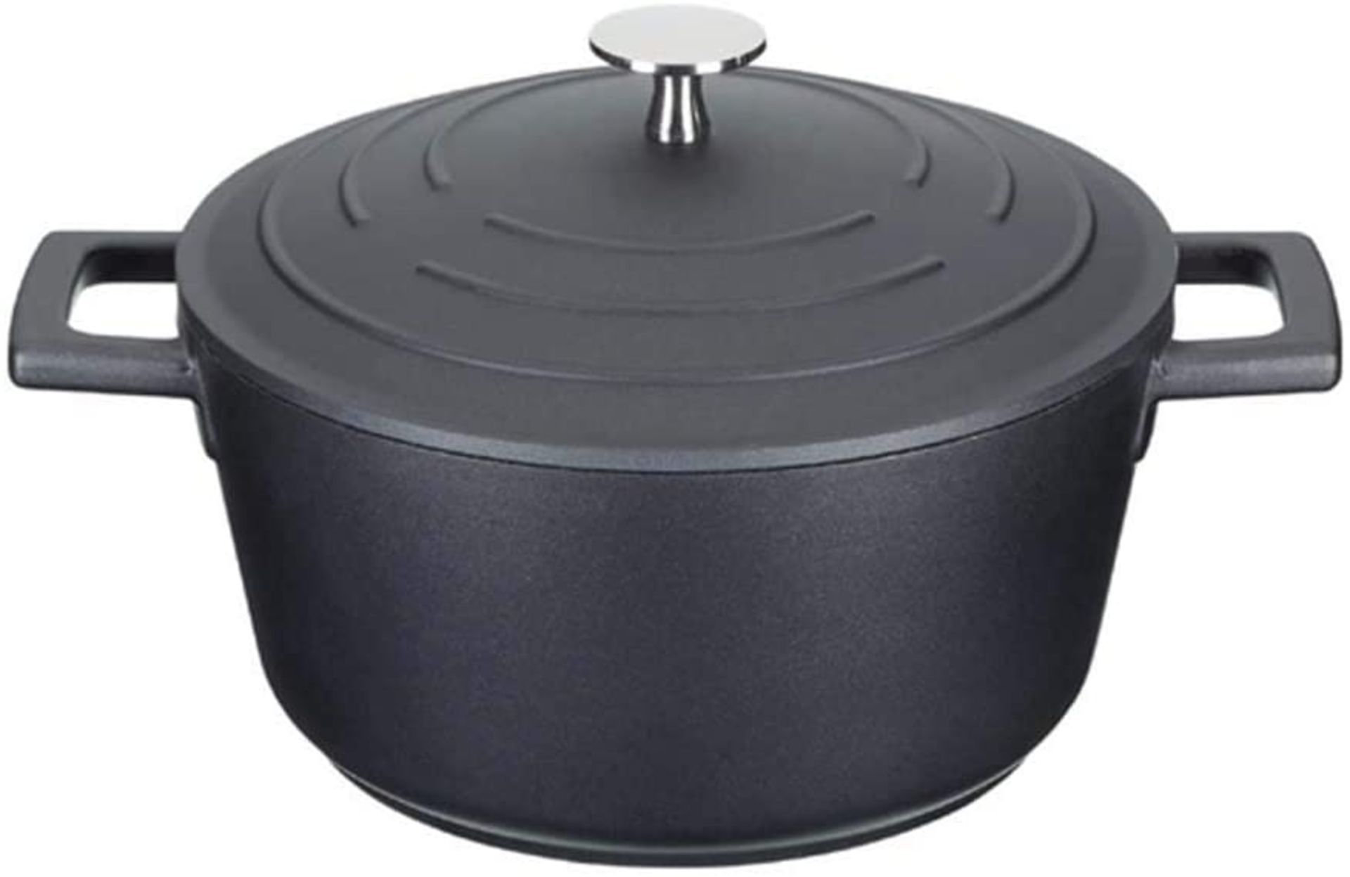 RRP £30 MasterClass Lightweight Casserole Dish with Lid, Cast Aluminium, Black, 2.5 Litre / 20 cm