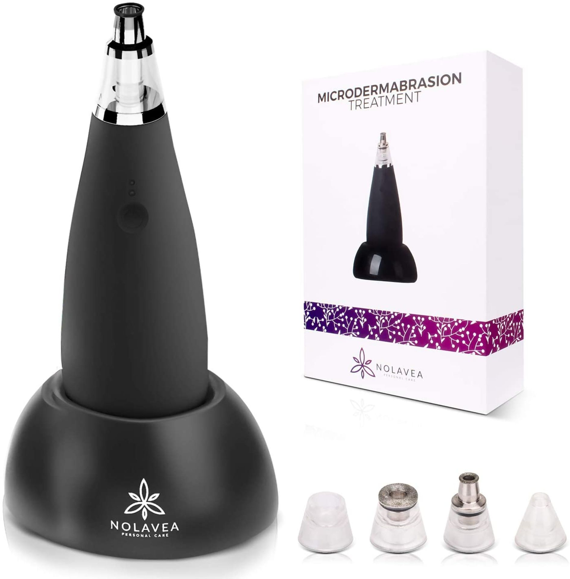 Blackhead Remover Vacuum - Microdermabrasion Machine - 2 Suction Levels, 4 Tips, 2 Microcristalline