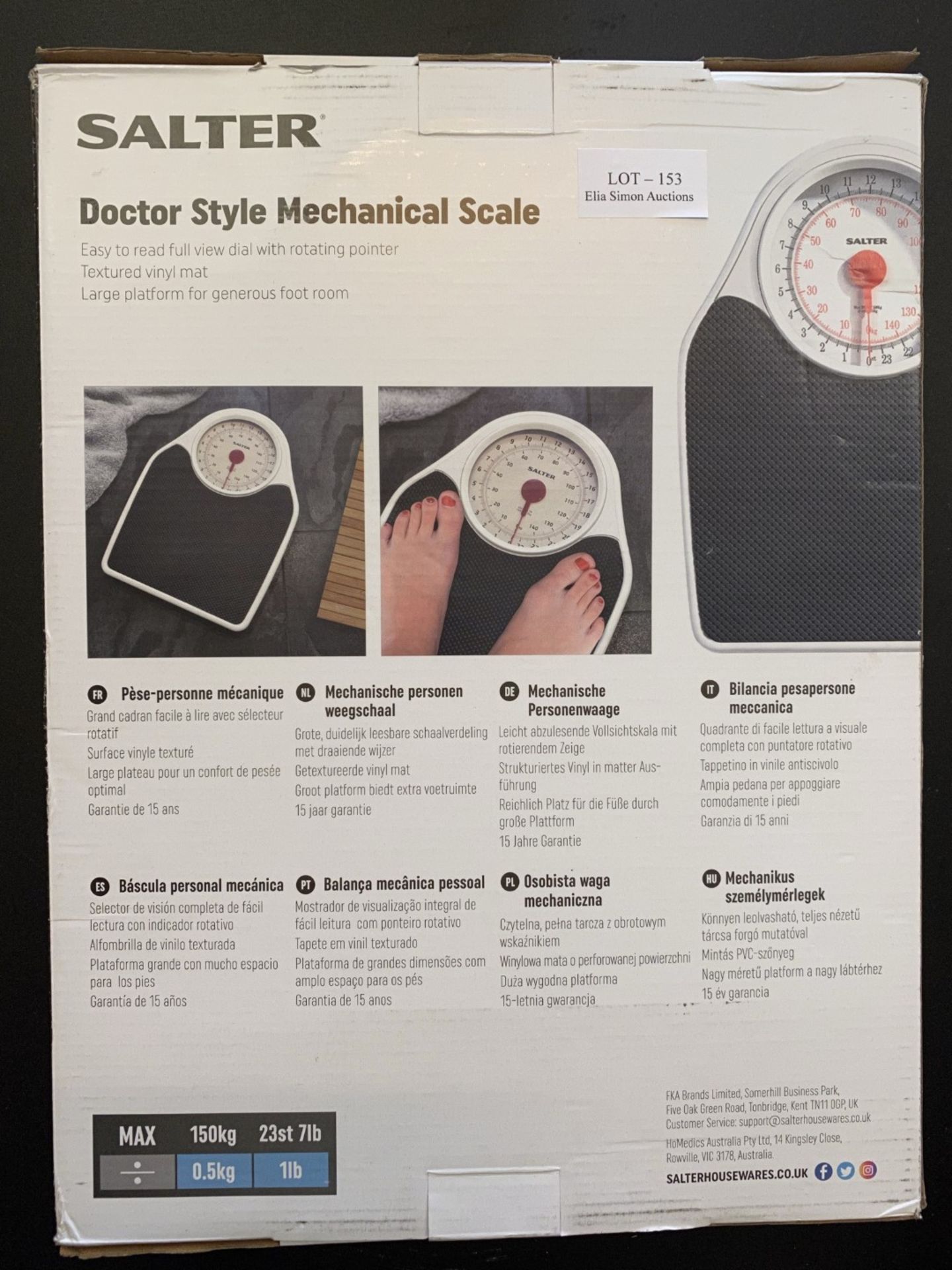 RRP £25 Salter Doctor Style Mechanical Bathroom Scales – Retro White + Black Accurate Weighing - Image 2 of 2